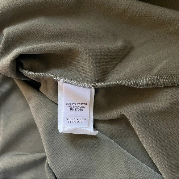 Cato Olive Green V Neck Button Front Flutter Sleeve Blouse Medium Women’s - Picture 9 of 10